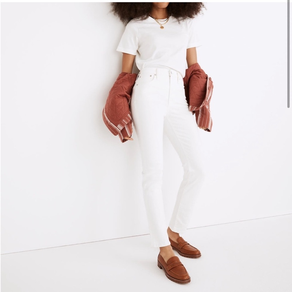 Madewell high rise perfect vintage jeans tile white